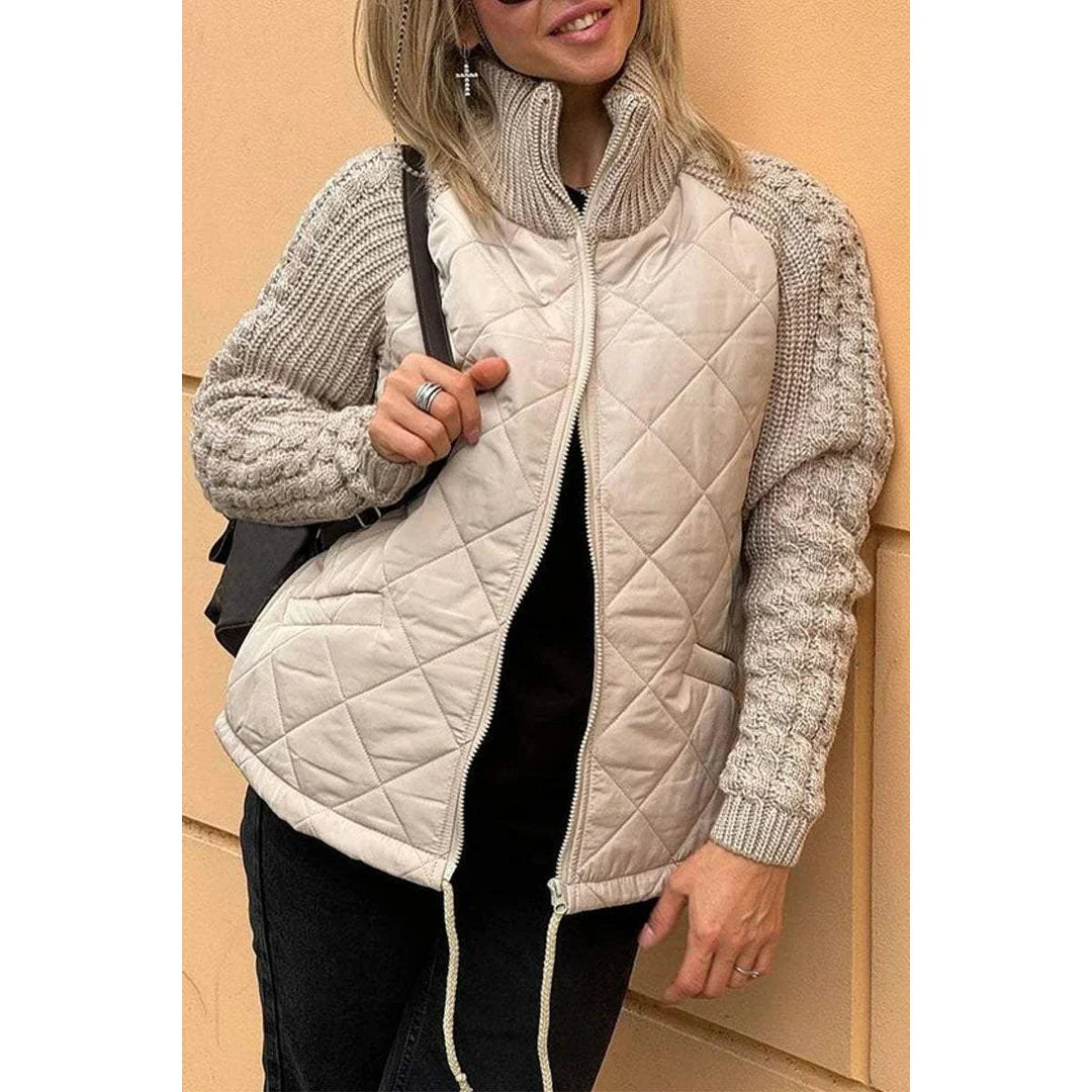 Cynthia | Quilted Jacket with Knit Detail