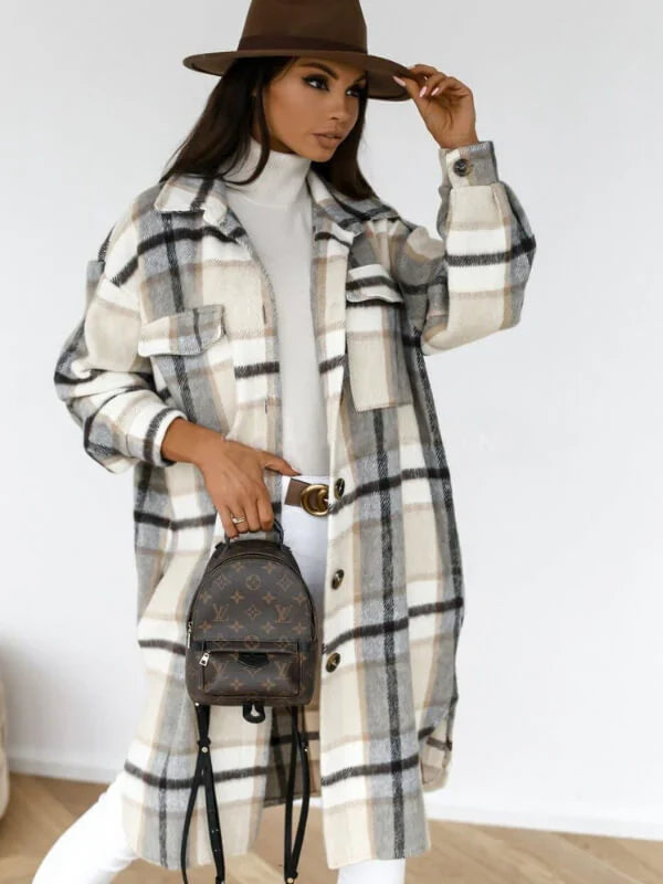 Danielle | Plaid Longline Jacket