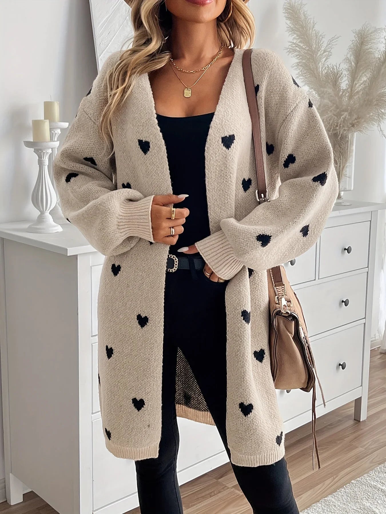 Ria | Heart Print Cardigan
